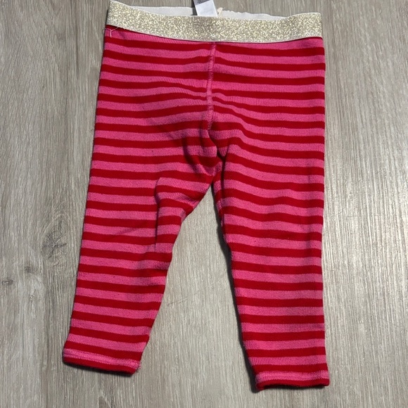 Striped Pink and Red Leggings with Gold Waistband - Picture 1 of 1